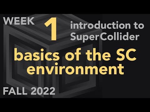 Introduction to SuperCollider