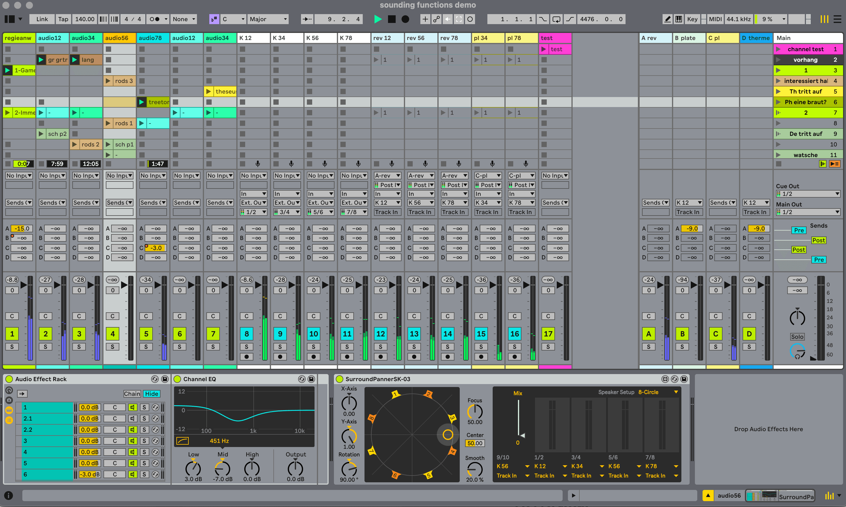 Using Spatial Effects in Multichannel Live Sets