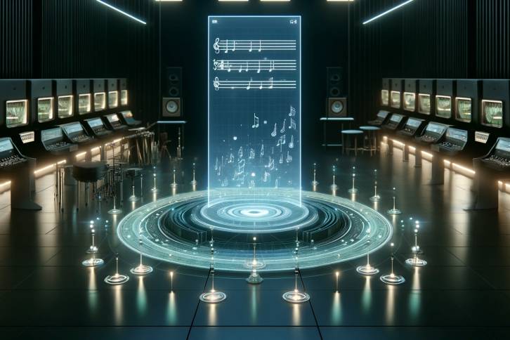 Raum mit KI Musik Visualisierung