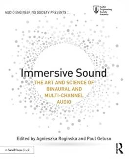 Das Cover von "Immersive Sound" präsentiert eine faszinierende Verschmelzung von Kunst und Wissenschaft im Bereich binauraler und mehrkanaliger Audioerlebnisse.