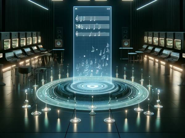Raum mit KI Musik Visualisierung