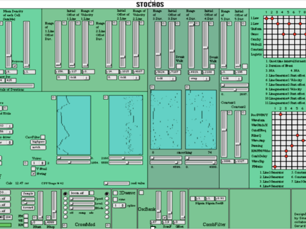 Stochos application developed on MaxMSP 