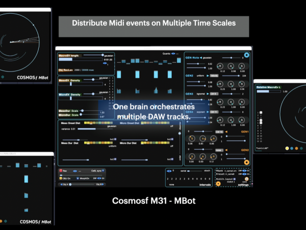 Cosmosf M31 and MBots running on a DAW.