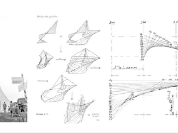 Comparing the architecture of Phillips Pavilion and the score of Metastasis.